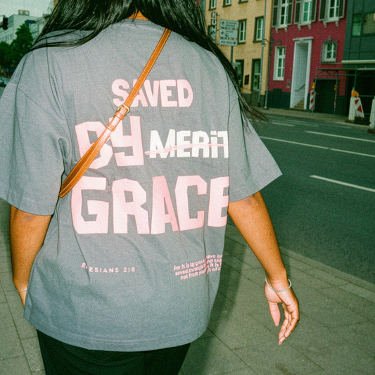 GREY/PINK TEE